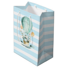 Osterhase Heißluftballon & Frühlingsblumen Mittlere Geschenktüte