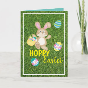 Osterhase-Hopping-Grußkarte Karte