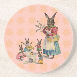 Osterhase Hühner Hasen Eier Sandstein Untersetzer