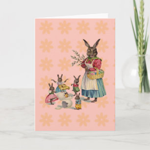 Osterhase Hühnerhase Eier Feiertagskarte