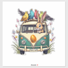 Osterhase im Bus mit Vogelfreunden - Frühjahr 2008 Aufkleber