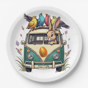 Osterhase im Bus mit Vogelfreunden - Frühjahr 2008 Pappteller