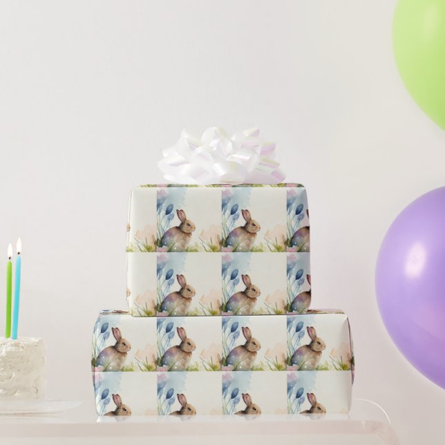 Osterhase im Garten Geschenkpapier (Partygeschenke)