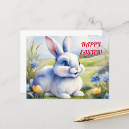 Osterhase im Garten, Ostern Postkarte