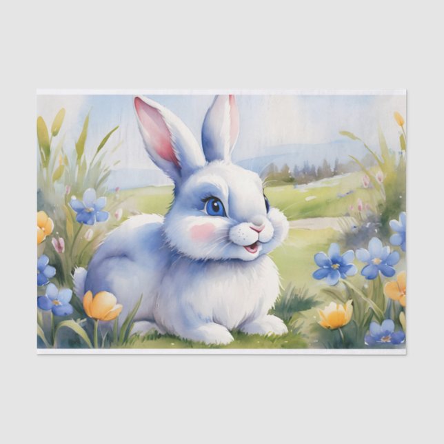 Osterhase im Garten, Ostern Seidenpapier (Vorderseite)