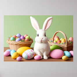 Osterhase im Korb Poster