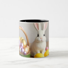 Osterhase im Korb Zweifarbige Tasse
