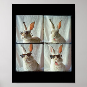 Osterhase im Stil der Vintage-Fotomachine  Poster