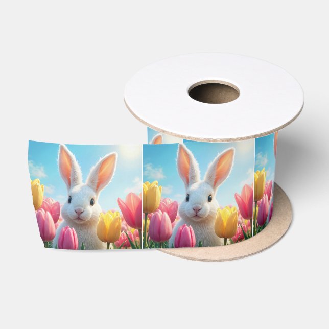 Osterhase im Tulip Garten Satinband (Spule)