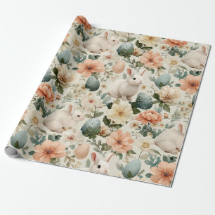 Osterhase im Vintage-Blumenstil (10) Geschenkpapier