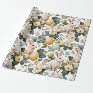 Osterhase im Vintage-Blumenstil (7) Geschenkpapier