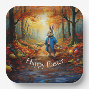 Osterhase im Wald Pappteller