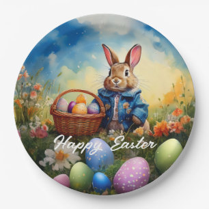 Osterhase im Wald Pappteller