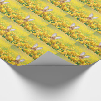 Osterhase in den gelben Tulpen Geschenkpapier