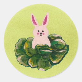 Osterhase in Kohl Runder Aufkleber