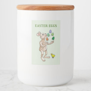 Osterhase jongliert lebensmitteletikett