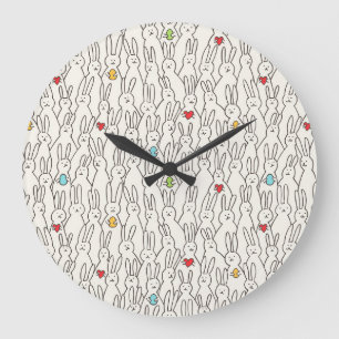 Osterhase: Joyful Seamless Fun. Große Wanduhr