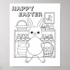 Osterhase Kaninchen Ei Kinder Malbuch Poster