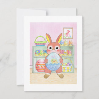 Osterhase Kaninchen Eier Kinder Flachkarte