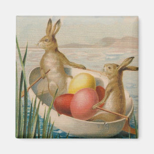 Osterhase Kaninchen Farbige Ei Boot Magnet