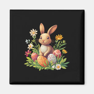 Osterhase Kaninchen Osterei Blumen Grafik Magnet
