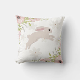 Osterhase Kaninchen Rosa Blumen Kissen