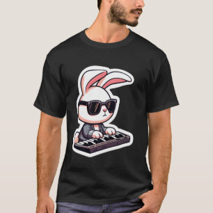 Osterhase Kaninchen spielt Synthesizer Spieler Syn T-Shirt