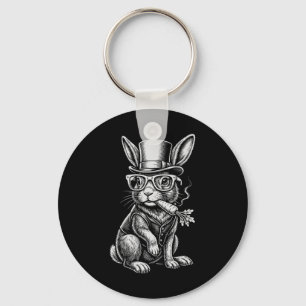 Osterhase Karotte wie eine Zigarette Lustiges Oste Schlüsselanhänger