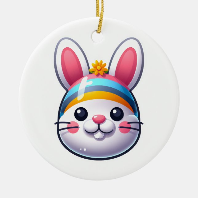 Osterhase Keramik Ornament (Vorne)