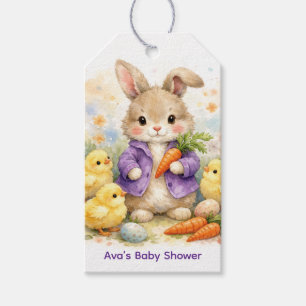 Osterhase Lila Jacke Baby Shower Danke Geschenkanhänger
