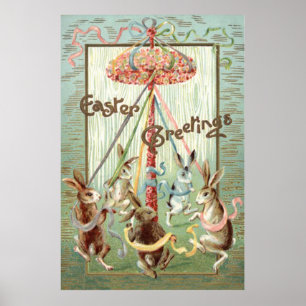 Osterhase-Maibaum-Tanzband Poster