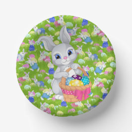 Osterhase mit Basket Egg Party Pappteller