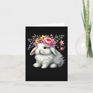 Osterhase mit blühender Blume Kronen Niedliche Mäd Karte