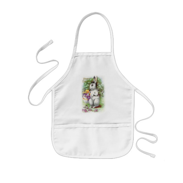 Osterhase mit Blumen Kinderschürze (Vorne)