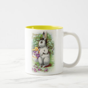 Osterhase mit Blumen Zweifarbige Tasse