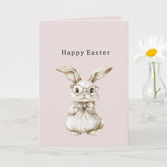 Osterhase mit Brille Karte (Kleine Pflanze)