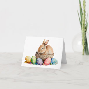Osterhase mit bunten Eiern Leere Grußkarte Karte