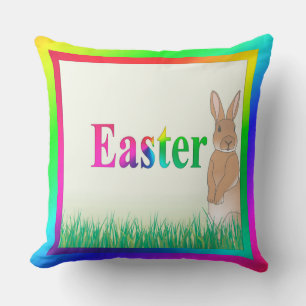 Osterhase mit Diagonalfarben des Frühlings, ZSSG Kissen