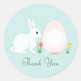 Osterhase mit Ei Danke Runder Aufkleber