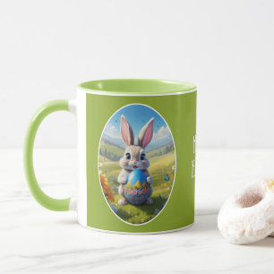 Osterhase mit Ei, Oval - Tasse