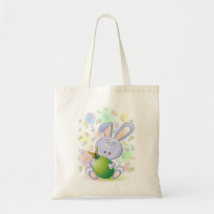 Osterhase mit Ei und Blumen Tragetasche