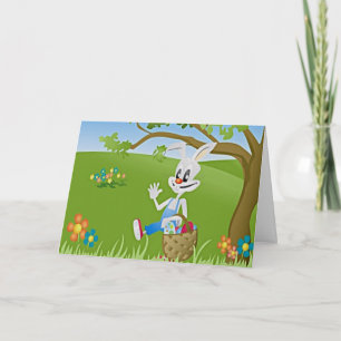 Osterhase mit Eierkarte Feiertagskarte