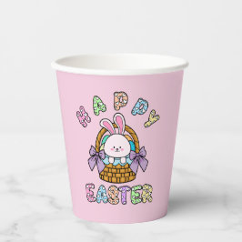Osterhase mit Eierkörbe Pappbecher