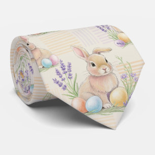 Osterhase mit Eiern Frühling Pastell-Muster (6) Krawatte