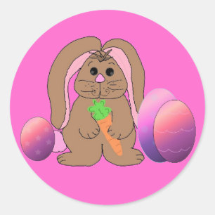 Osterhase mit Eiern Runder Aufkleber
