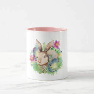 Osterhase mit Eiern und Blume Tasse