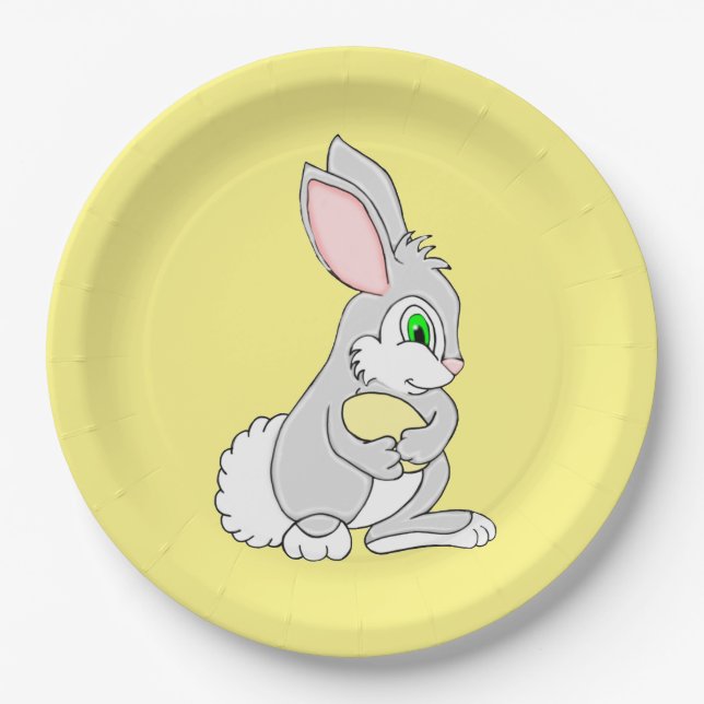 Osterhase mit Eierpapier-Tellern Pappteller (Vorderseite)