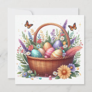 Osterhase mit farbigem Aug Feiertagskarte