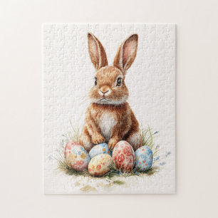 Osterhase mit farbigen Eiern