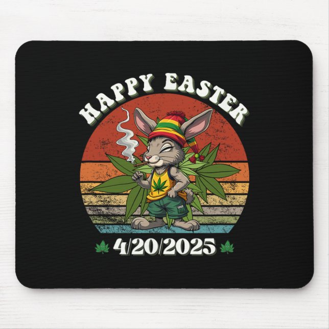 Osterhase mit gemeinsamen Ostertag 4 Mousepad (Vorne)